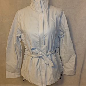 Cream faux leather jacket